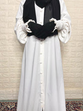 White Cey Crush Basic Abaya